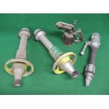 three 18" long hose nozzles with on/off valves together with a blow lamp