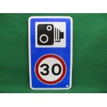 Modern reflective 30mph and Speed Camera sign - 16.5" x 28.
