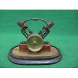 V Twin steam engine with a 2" dia solid flywheel, suitable for model boat,