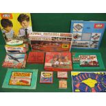 Box of boxed games and toys to include: 40cm sq lego base plate and play board,