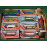 Nine EFE 1:76 scale model buses to include: Wilts & Dorset open top Bristol VRIII,