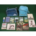 KLM and Saturn Airways cabin bags, books, prints, 747 model,