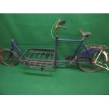 Unusual tradesmans bike finished in blue and white with large (25.