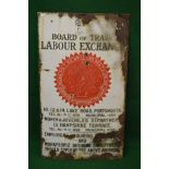 Enamel sign for Board Of Trade Labour Exchange,