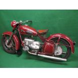 1956 (declared) MZ IFABK motorcycle. Registration No. 750 XVD. Chassis No. 1607726. Engine No.