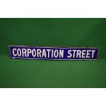 Enamel sign Corporation Street,