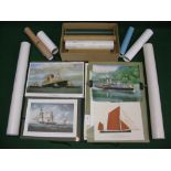 Folio and loose unframed shipping prints (stored in tubes)