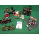 Mixed live steam lot to include: two bespoke railway locomotives, Mamod steam roller,