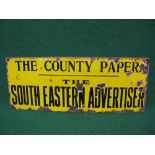 Enamel advertising sign for The South Eastern Advertiser, The County Paper,