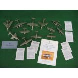 Twelve 1980's 1:72 scale Danbury Mint detailed pewter aeroplane models from the RAF Museum Classic