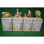 Group of four Border Fine Arts Beatrix Potter figures to comprise: A0621 Mr Jeremy Fisher,