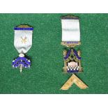 Two silver gilt and enamel Masonic jewels for St James Lodge 8910 and West Horton Lodge of Amity