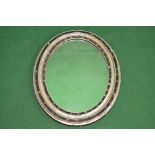 19th/20th century Irish oval wall mirror having painted frame with applied cut glass decoration