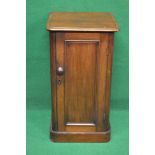 Victorian mahogany pot cupboard having lift top rising to reveal circular cut out for wash basin