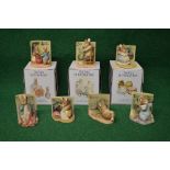 Group of seven Border Fine Arts Beatrix Potter figures to comprise: New Baby, 1 Curious Rabbit,