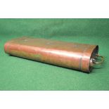 C&J Oliver copper carriage foot warmer having brass end carrying handles and brass screw filling