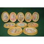 Group of ten Border Fine Arts Beatrix Potter wall plaques to include: CM4 This One Moppet,