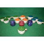 Group of nine Sylvac lidded stock cube pots and pan scourer pots together with three lidded jam