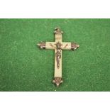 Mother of Pearl crucifix having white metal applied decoration - 3.