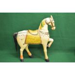 Wooden carved and painted figure of a saddled horse - 28.