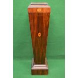 Neo Classical style mahogany and rosewood inlaid torchere having rectangular top on a rectangular