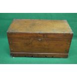 Mahogany brass bound blanket chest the top opening to reveal left hand candle box and storage space