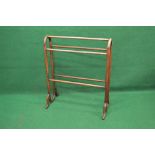 Mahogany bentwood towel rail having five hanging rails supported on turned uprights leading to four