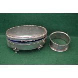 Mappin & Webb silver trinket box the lid having initials engraved and Xmas 1921,