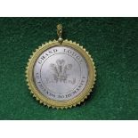 Gilt framed Grand Lodge pendant for the Friends Of Humanity personalised on verso John Price