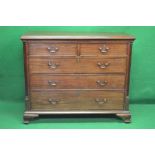 Mahogany chest of drawers the top having moulded edge over two short and three long graduated