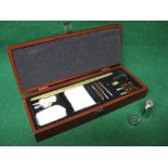 Late 20th century gun cleaning kit contained in wooden case together with a set of numbered markers