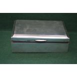 Rectangular silver cigarette box the lid having chamfered edge with wood lining (gross weight 6ozt)