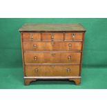 19th century mahogany chest of drawers the top having moulded edge over three short drawers over