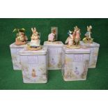 Group of five Border Fine Arts Beatrix Potter figures to comprise: 739537 Mrs Rabbit In Rocking