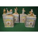 Group of six Border Fine Arts Beatrix Potter figures to comprise: BP13 Old Woman Who Lived In A