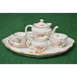 Royal Crown Derby, Derby Poses pattern miniature tea for one set to comprise: teapot, sugar bowl,