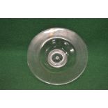 20th century circular glass fruit bowl having silver mounted circular base,