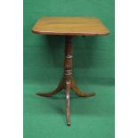 19th century mahogany tip top occasional table having rectangular top with rounded corners