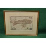 Coloured engraving of Alders Gate Ward With Its Divisions Into Precincts And Parishes And The