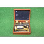 Mahogany cased pocket microscope to include slides and lenses