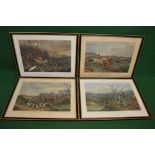 Set of four coloured hunting prints drawn by WJ Shayer and engraved by J Harris, London,