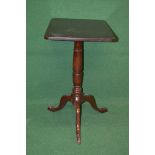 19th century mahogany tip top table having rectangular top with rounded corners,