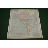 Double sided Scarborough's Map Of The World having North and South America on one side and Europe,