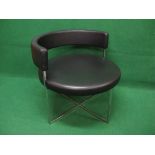 Porada Sirio lounge chair by Guiseppe Vigano in black leather with markers marks
