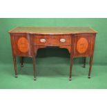 19th century mahogany sideboard having cross banded top over single central door flanked by single