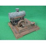 Possibly German stationary steam plant with a single cylinder slide valve engine powering a 4"