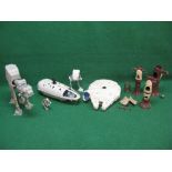 Quantity of large Star Wars crafts and machines together with Ewoq village parts