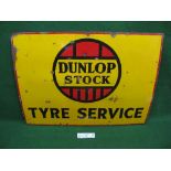 Large enamel advertising sign Dunlop Stock Tyre Service,
