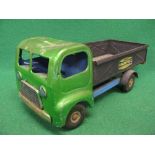 Triang tinplate four wheel tipper truck with green painted cab,