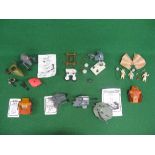 Quantity of Star Wars Mini Rigs and Ewoq items together with some instructions to include: Cap-2,